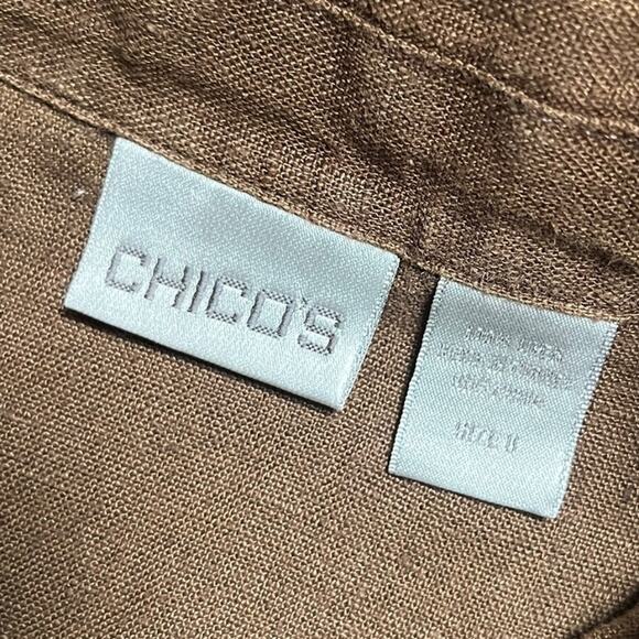 Chico's Women's Button Up Long Sleeve Brown Size 8 - Picture 3 of 5